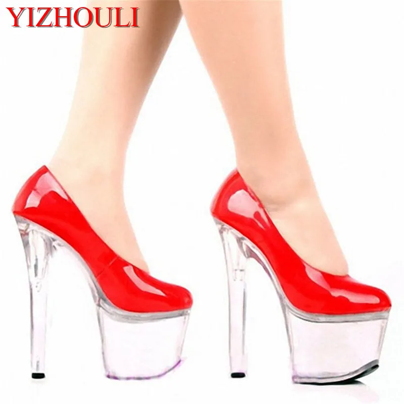 

Elegant 17 cm high heel shoes, fashion and simple office high platform crystal shoes, wedding/party shoes