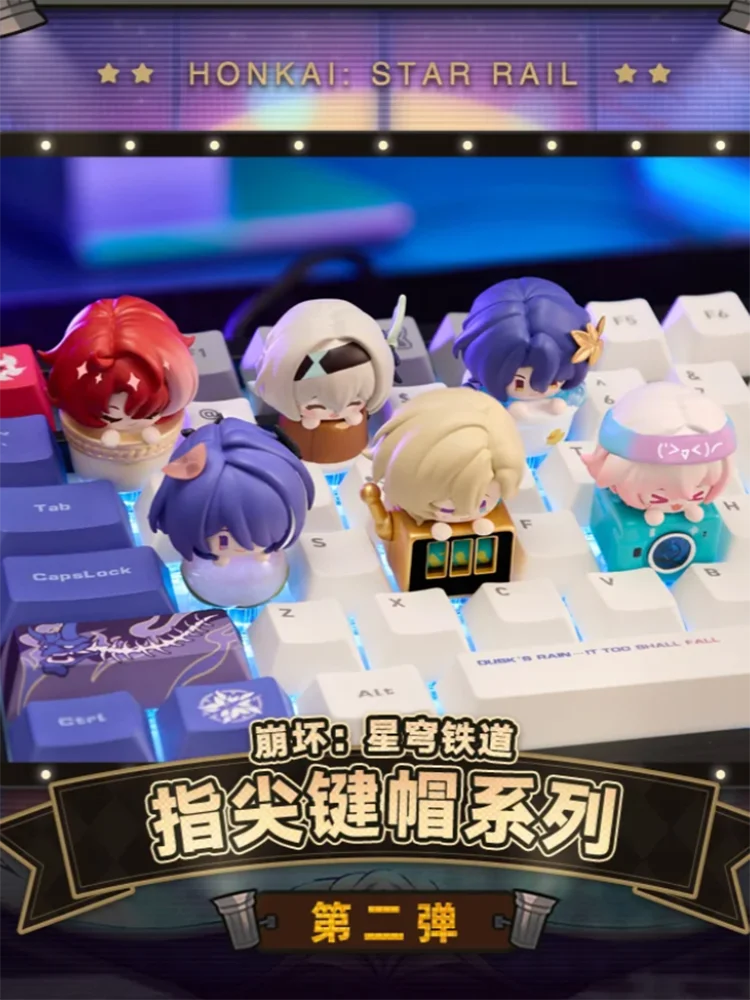 Mihoyo v2 keycap véritable Honkai Star Rail figurines empilables à la mode boîte aveugle jouet Figurine décoration de bureau cadeau ornement