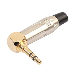 3.5mm Headphone Soldering Connector Gold-plated Audio Solders Connector 90 Degree Right Angle Audio Jack Plug DIY Headphone Wire
