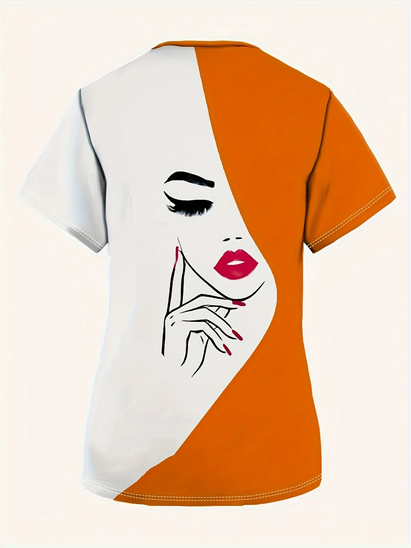 女性のエレガントな V ネック トップ、スタイリッシュな女性のポートレート デザイン - 半袖ナース ユニフォーム、快適でカジュアル、ポケット付き