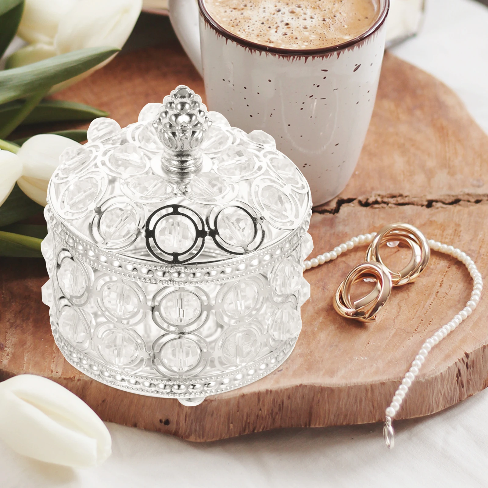 

Jewelry Storage Box Keepsake Necklace Organizer Boxes for Necklaces Elegant Alloy Delicate Container