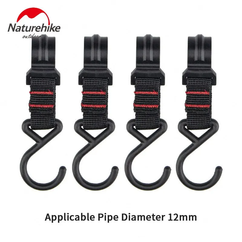 Naturehike 4 Pieces Camping Hanging Rack Buckle 12mm/16mm/19mm Ultralight Hook Tableware Accessories Plastic Steel Buckle