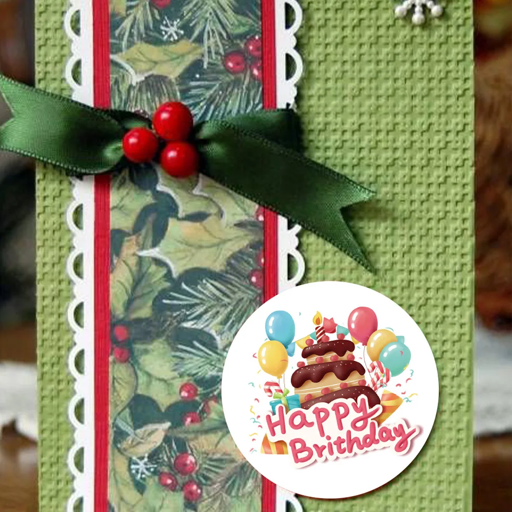 1 Inch Children's Birthday Party Gift Decorations Greeting Card Labels Envelope Seals Label 500pcs Cute Happy Birthday Stickers