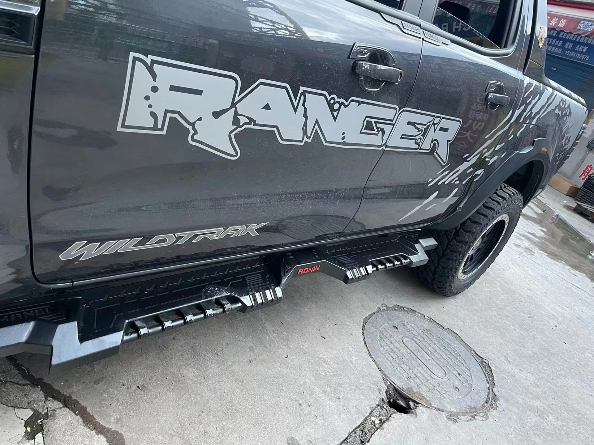 Steel Side Step, Heavy Duty Steel Running Board Fit for Mitsubishi Triton L200, REVO, Ranger, NP300, Dmax, Steel Step Board