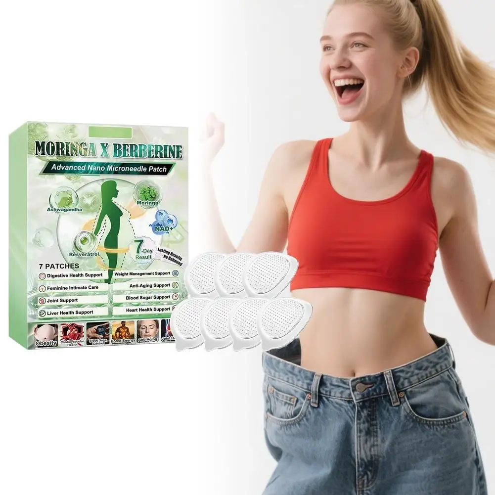 10-in-1 Advanced Microneedle Slimming Patch For Arm, belly, leg Fat Burn 7Pcs/box Moringa Berberine Weight Loss Aid Patch