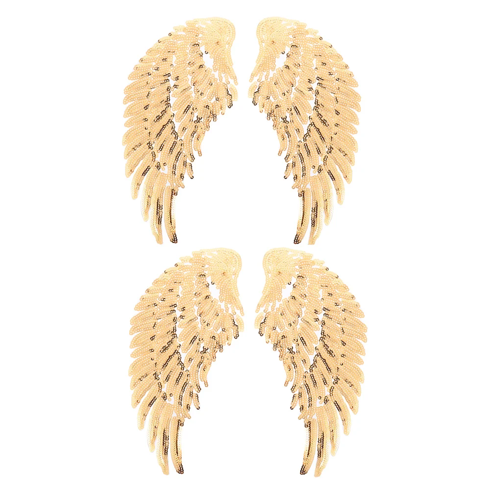 

2 Pairs Angel Wings Patch Silver Color DIY Clothes Supply Garment Decor Clothing Applique Elastic Diy Clothes Supply B