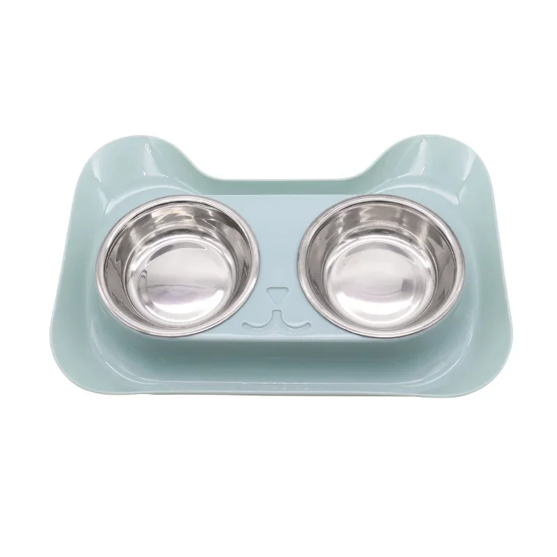 Pet Double Bowl Plastic Kitten Dog Food Drinking Tray Feeder Cat Feeding Pet Supplies Accessories Dog Accessories Pet Bowl