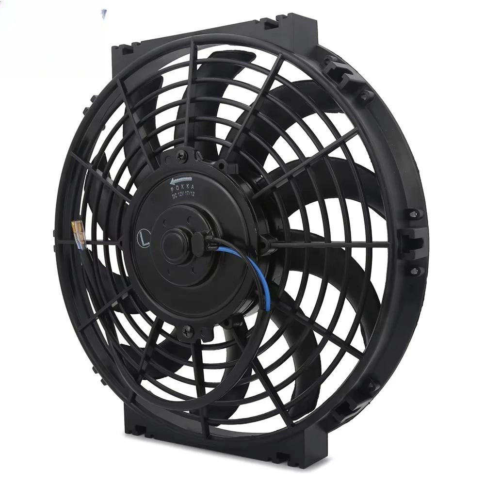 10 Inch S-Blade Electric Radiator Cooling Fan Universal 12V 80W Push/Pull Car Fan Slim Design
