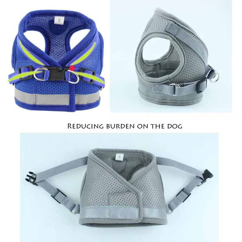 Dog Vest Harness Leash Adjustable Mesh Vest Dog Harness Collar Chest Strap Leash Harnesses With Traction Rope