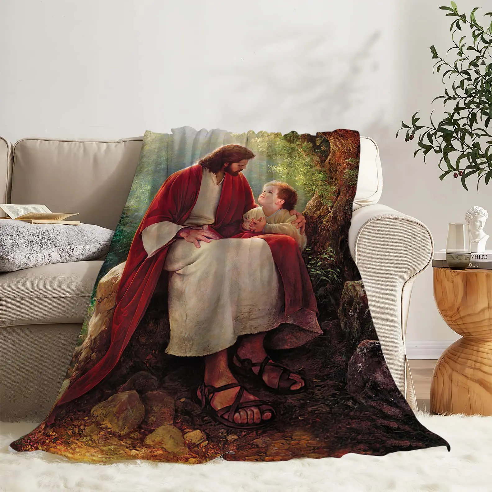Father-son motivation digital-printed polyester Bedroom velvet flannel soft sofa cover blanket Fleece soft sofa cover blankets
