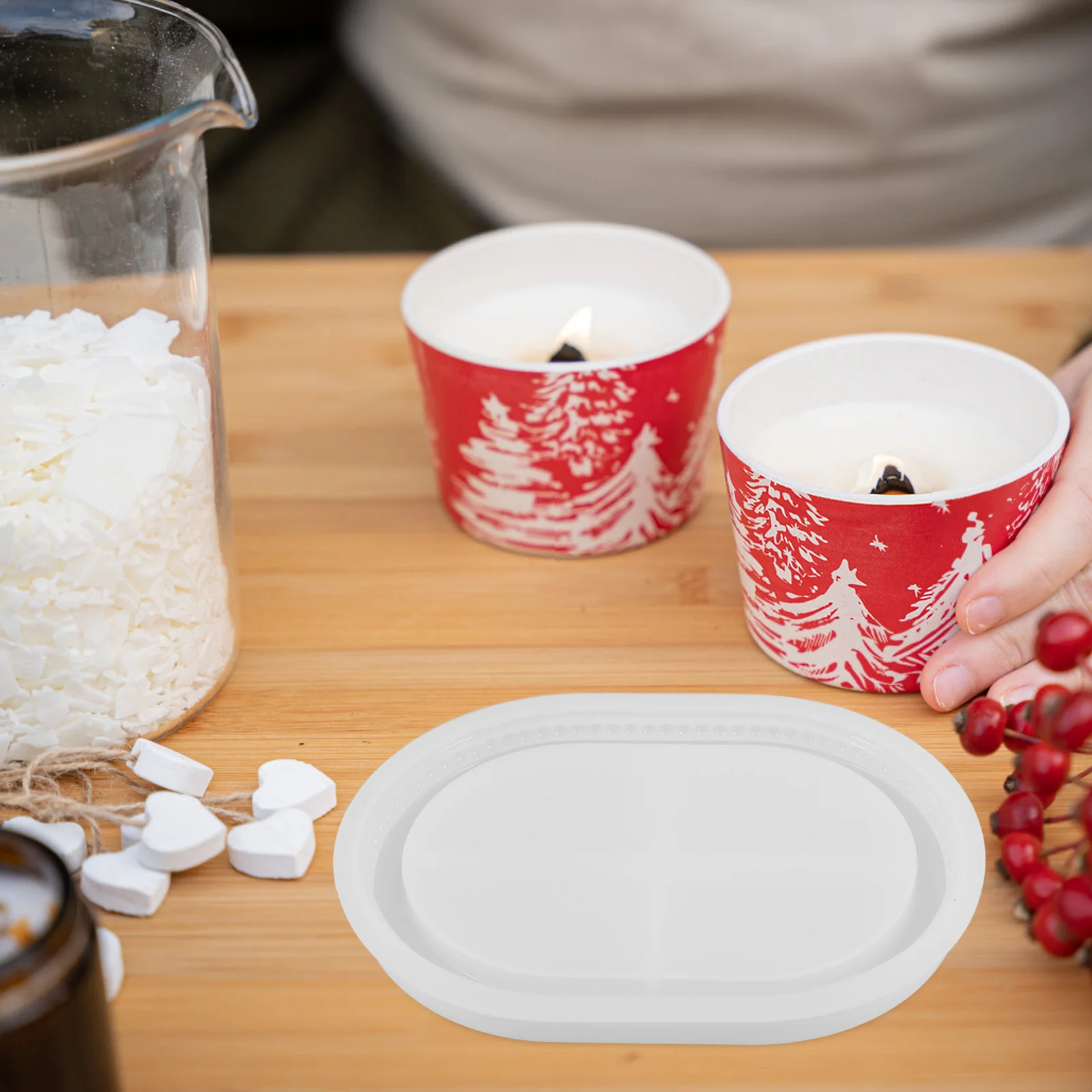 

Silicone Tray Mold Oval Shaped DIY Candlestick Resin Epoxy Plate Decor Handmade Gift Silicone Mold Tray