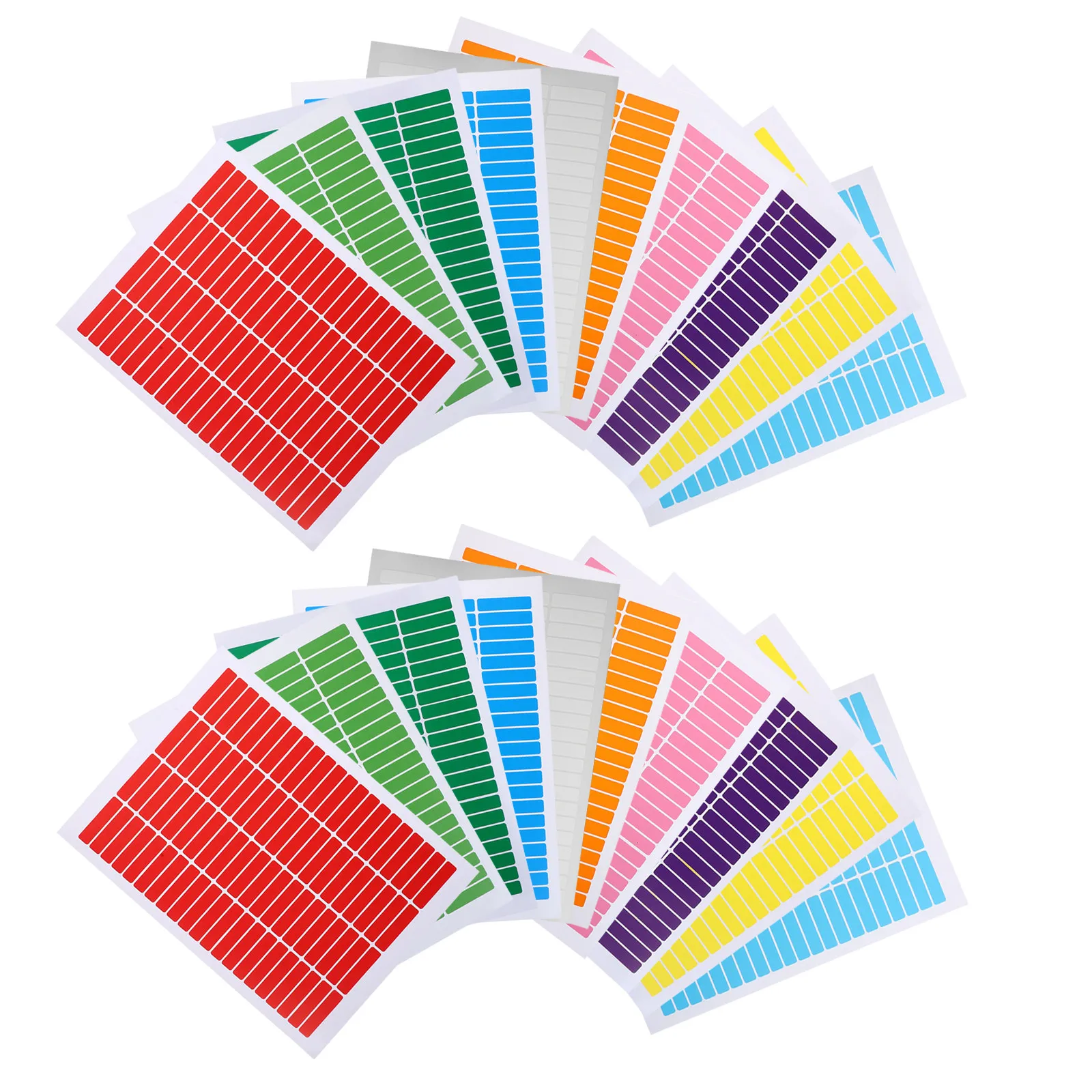 20Sheets Waterproof Rectangular Color Coding Labels Blank Printable Name Tag Sticker Sheets for File Folder Shipping Address