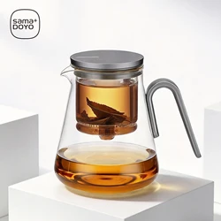 Samadoyo-Magnetic Switch Tea Pot, High-End Tea Set, Tea Water Separator, Household Tea Making Tool, Heat-Resistant Glass Tea Dis