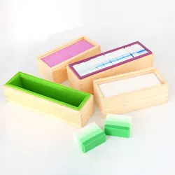Nicole Silicone Soap Molds Flexible Rectangular Loaf Mold with Wood Box Handmade Silicone Liner Crafts Soap Making Supplies