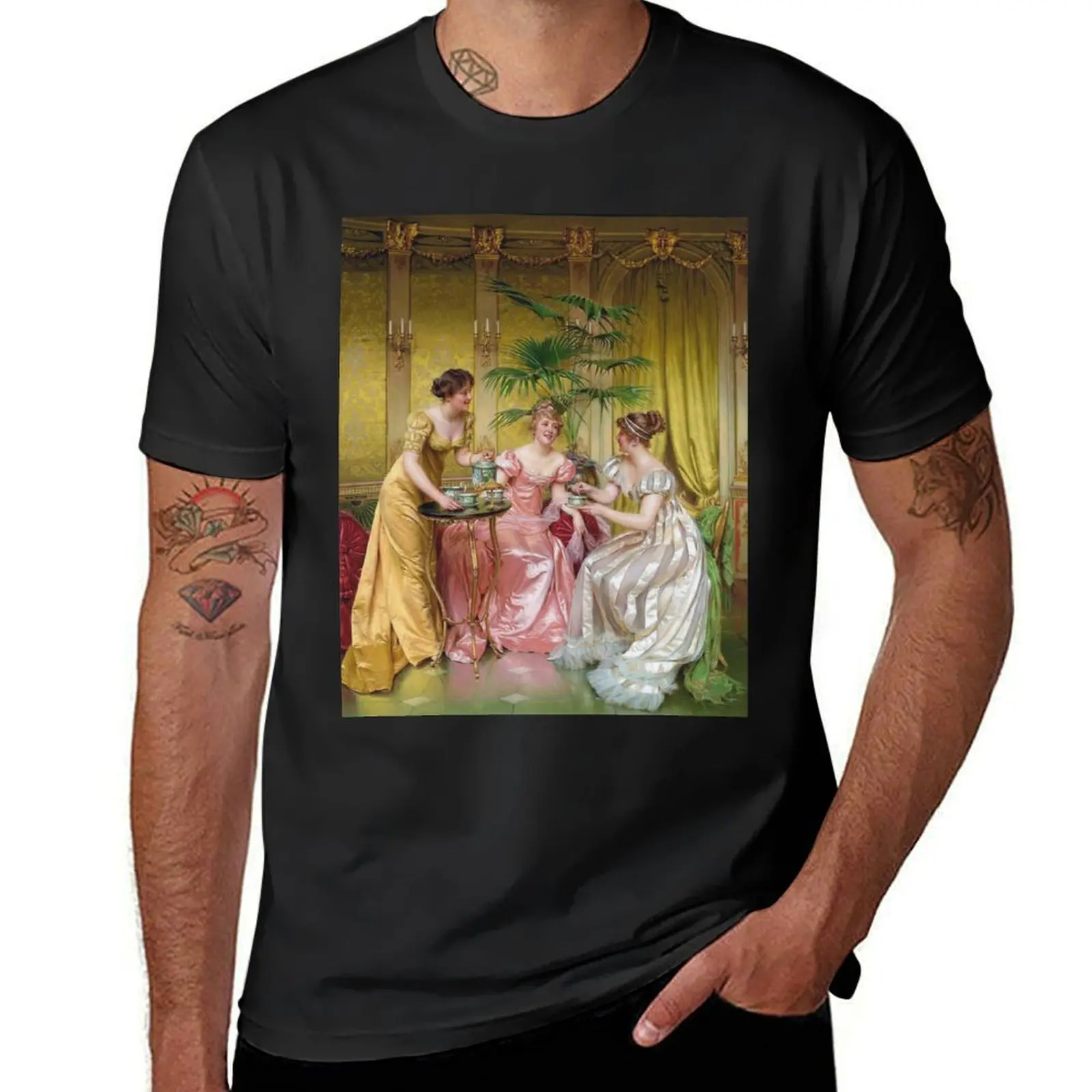

Afternoon Tea for Three (19th century) - Frédéric Soulacroix T-Shirt oversized t shirt for men