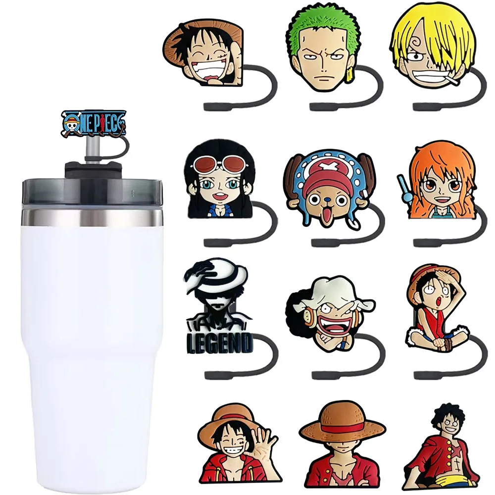 

1PCS Japanese anime film characters Straw cap cartoon 10MM silicone drink straw plug reusable spill-proof drinking cup straw cap