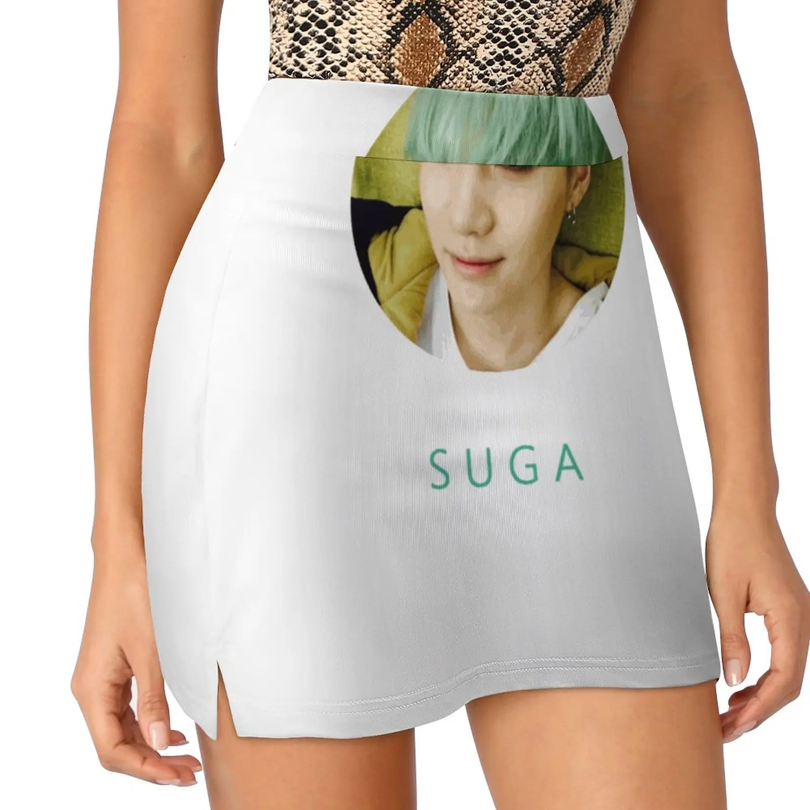 Suga Mint Selca | Women's skirt Mini Skirts A Line Skirt With Hide Pocket Rapmonster Namjoon Monochrome Kpop Korea Pop Jungkook