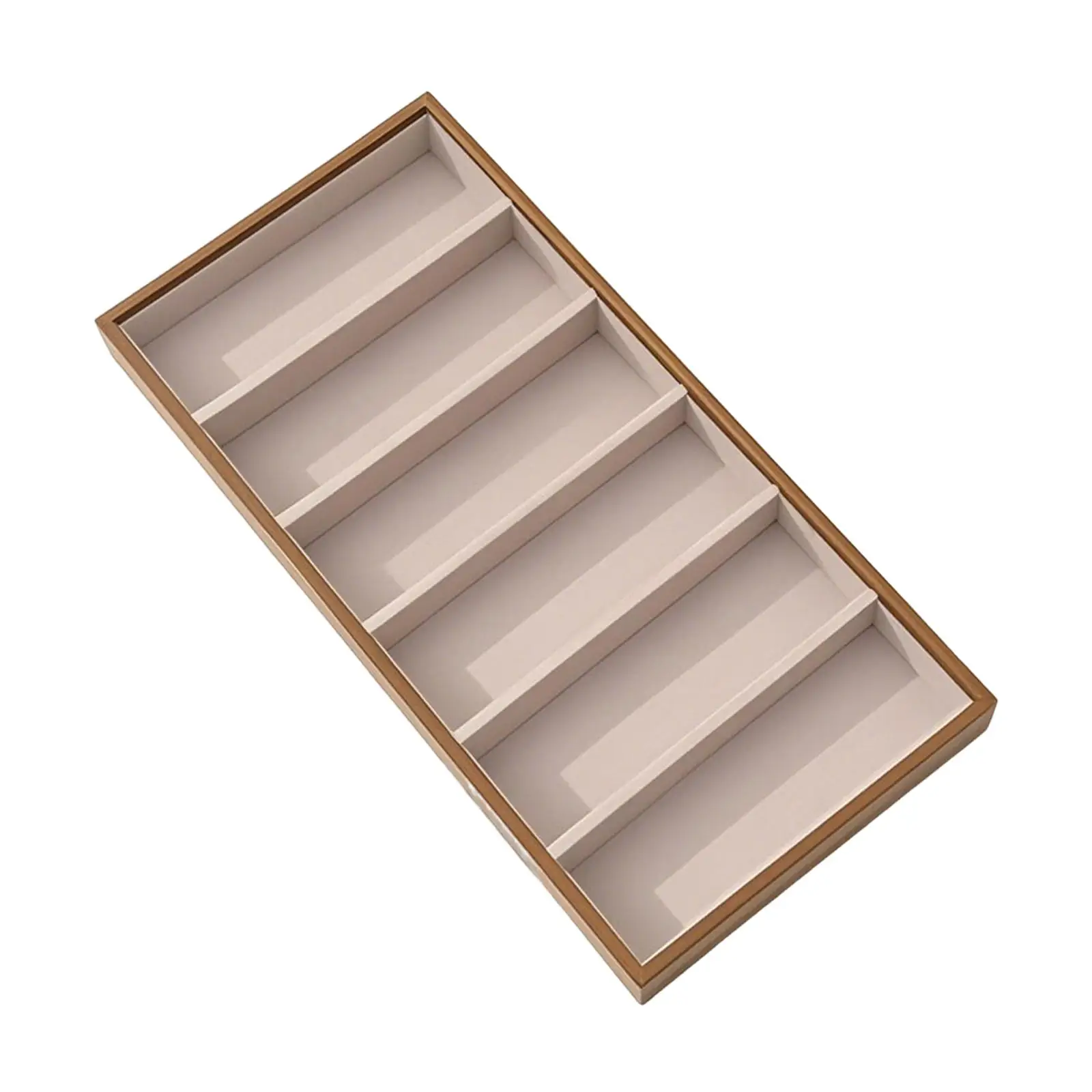 Eyeglasses Display Organizer Tray 6 Slot Sunglasses Storage Holder with Soft Lining for Home Closet Dresser Countertop