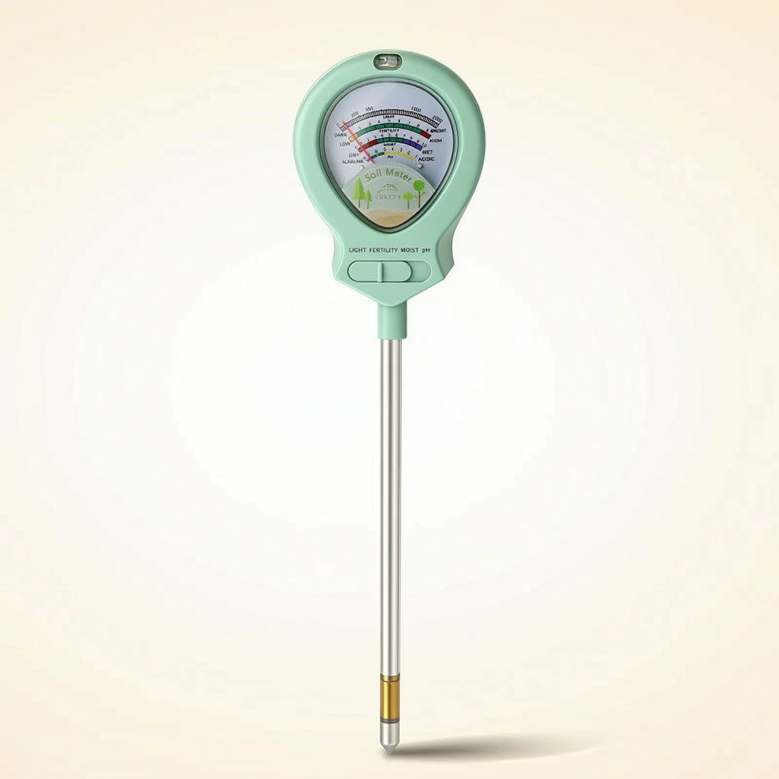 4-in-1 Soil Moisture Meter No-Battery Analog Soil Tester Plant Water Meter Compact Easy-to-Read for Gardeners, Potted Plants