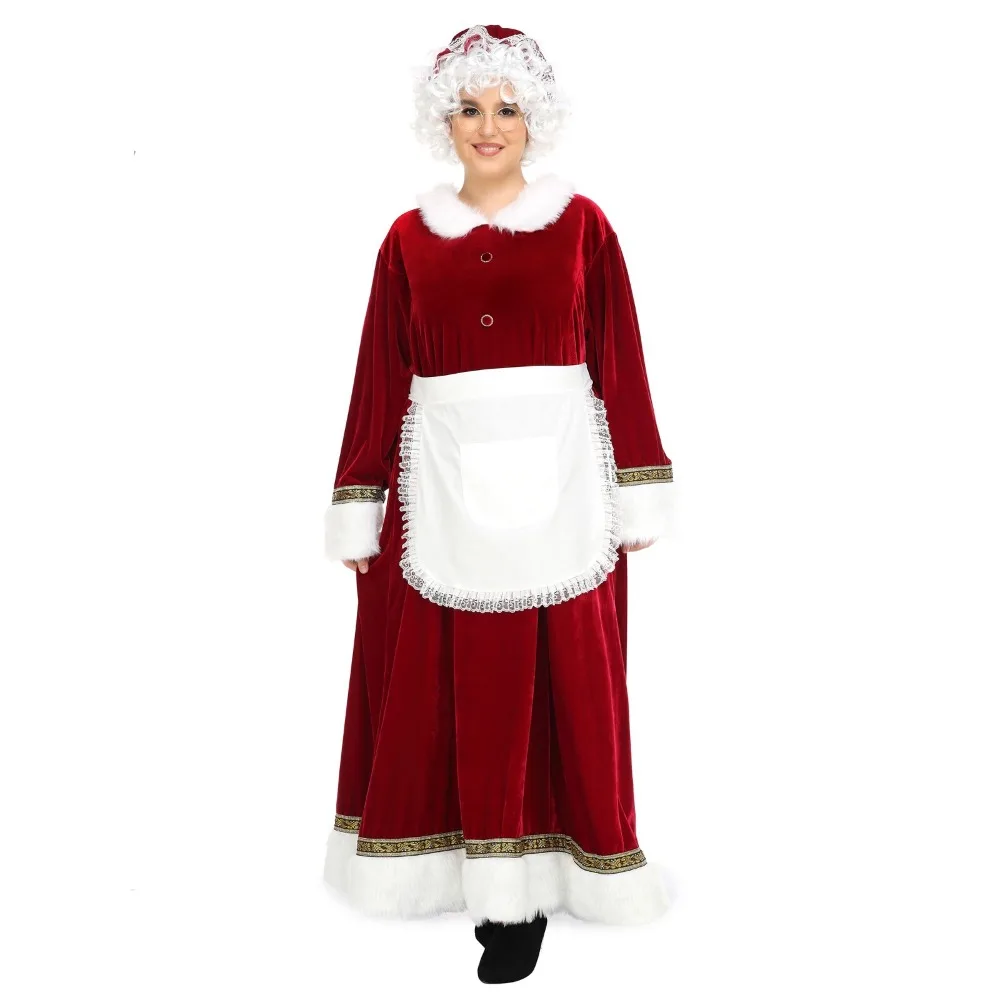 Mrs Claus Costume Adult Santa Outfit Christmas Fancy Dress