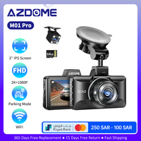 AZDOME M01 Pro Full HD Dash Cam 1080P ADAS Metal Body 24h Parking Monitoring Dashcam For Car DVR Front and Rear Camera Recorder