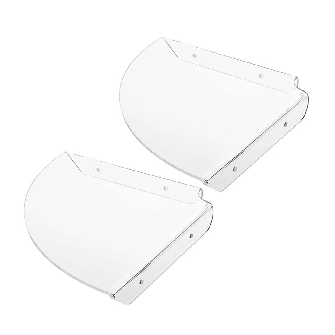 2 Pcs Acrylic Wall Mount Floating Corner Shelves Quarter Shower Shelf Hanging Corner Shelves Wall Display (Transparent)