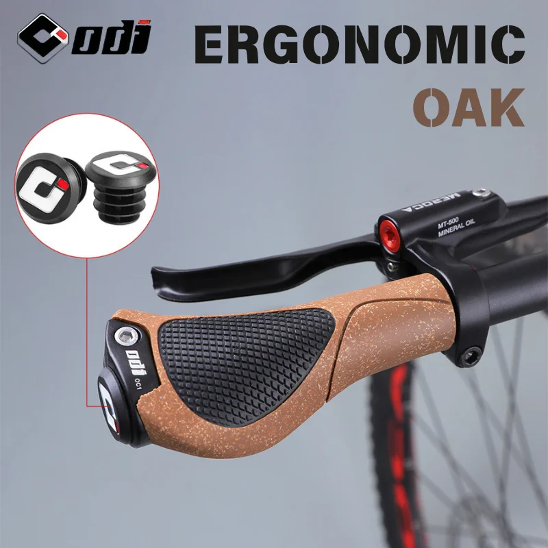 ODI Extended Bar Oak Bike Grip Bicycle Handlebar Ergonomics Cover with Large Pad Comfy Hand Feel Shock Absorption Grip Bike Part