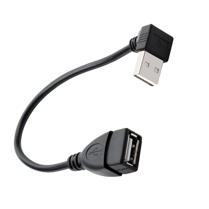 USB 2.0 ذكر إلى أنثى سلك الطاقة 90 درجة محول تمديد كابل 30 سم 11.8 بوصة