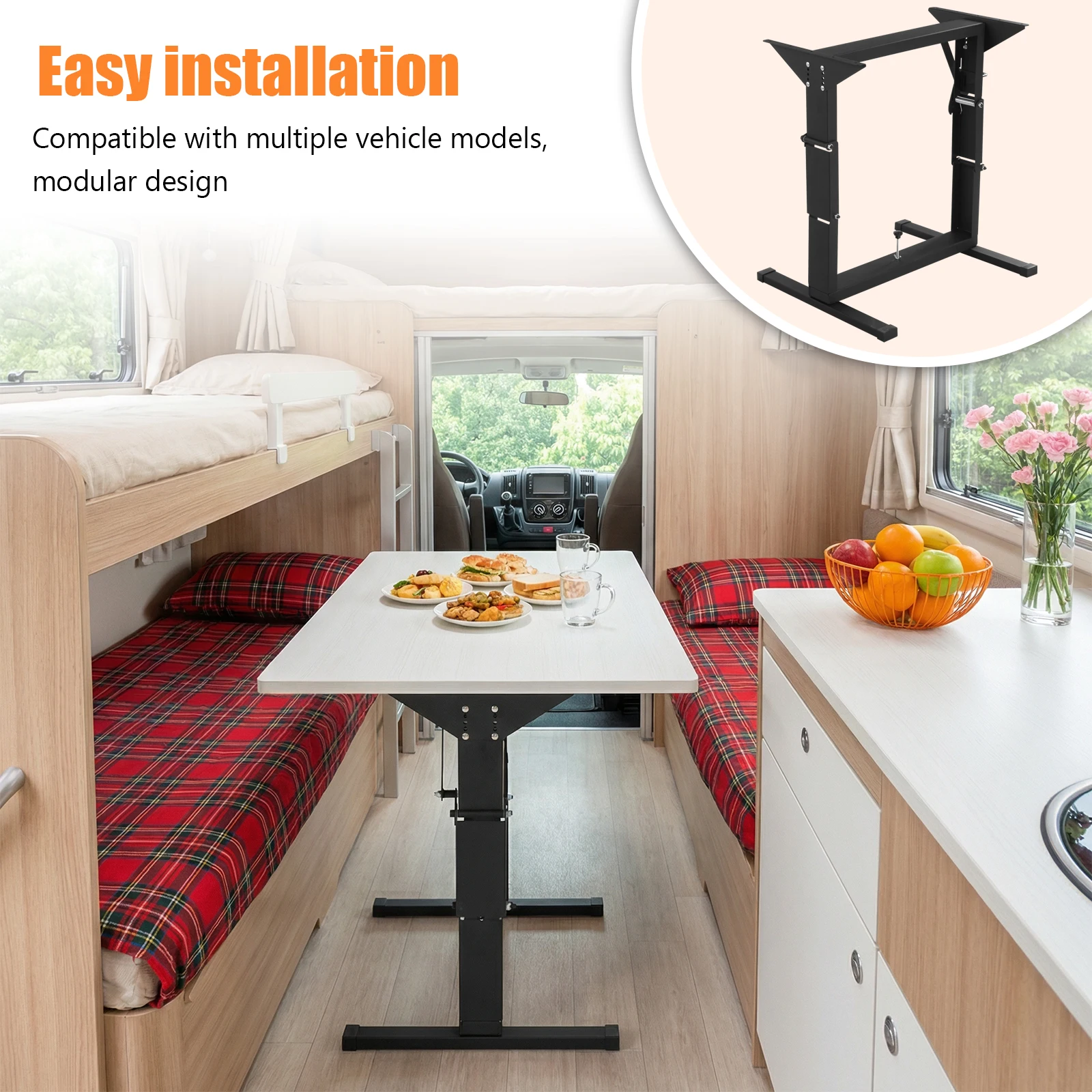 Liftable Table Frame Multi-Purpose Iron Foldable Tables Frames Desk Stand Lifting Legs Suitable For Caravan Outdoor Activities