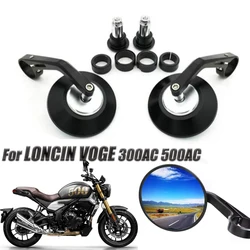 Motorcycle Retro Handlebar Rearview Mirror Angle Folding Reversing Handle Bar Ends Side Mirrors For LONCIN VOGE 300AC 500AC