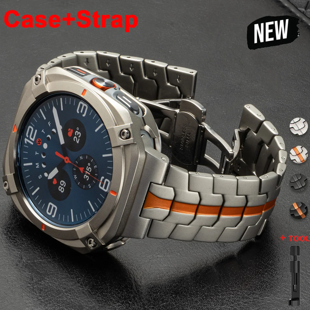 Case+Strap For Samsung Galaxy Ultra 2025 Stainless Steel WatchBand Metal Cover Screen Protector for Galaxy Ultra 47 Men Bracelet