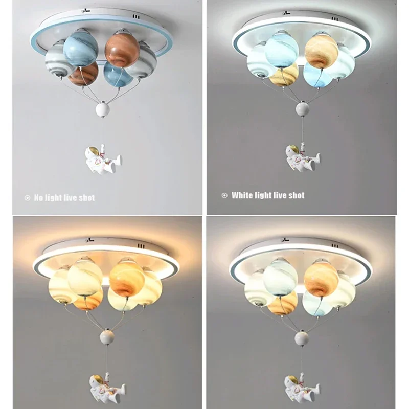 Astronot Modern lampu langit-langit Led lampu Planet kreatif untuk kamar anak-anak makan belajar Taman kanak-kanak pencahayaan