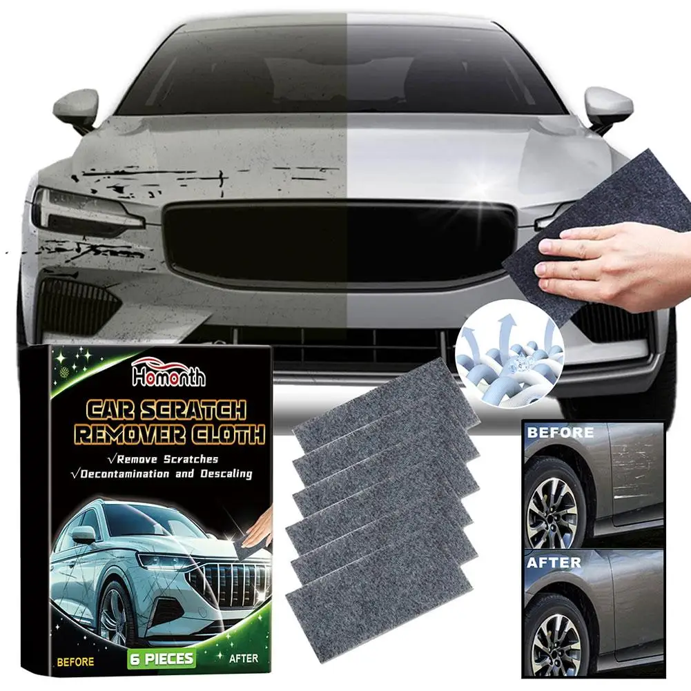 6pcs Magic Car Scratch Repair Cloth Nano Sparkle Cloth Car Metal Surface Polishing Cloth Scratch Repair Tool