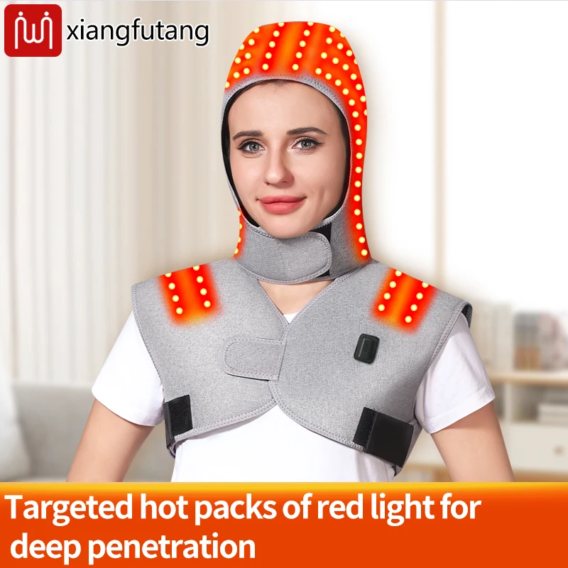 

Red Light Winter Electric Heating Hooded Vest Thermal Waterproof Adjustabe Heating Warmer Pad Hiking Warm Jacket Back Massage