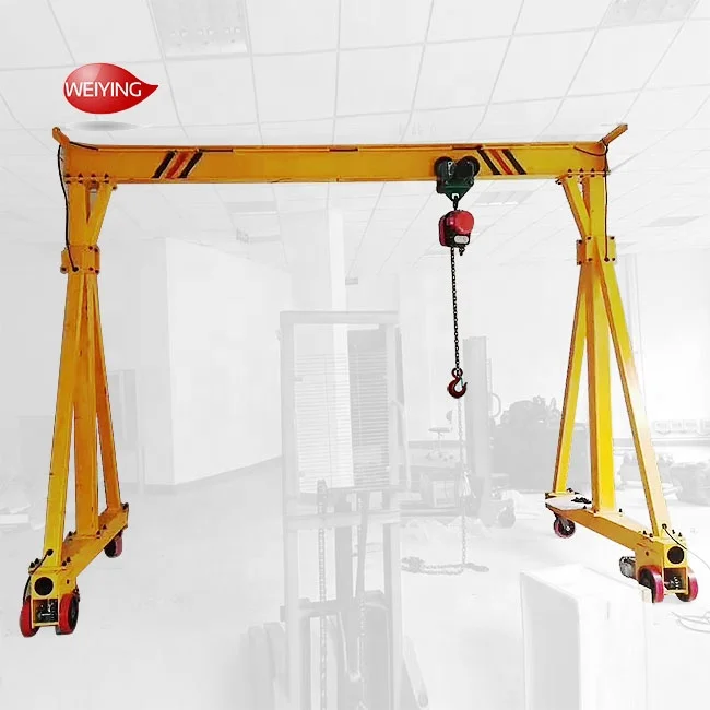 Hot Selling 2T Customizable Mobile Portable Gantry Crane, Indoor Bridge Frame Stable Power Component For Warehouse Lifting