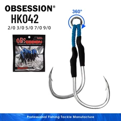 OBSESSION HK042 Hook 8060 Counter Hook Heavy Jigging Lure Back Hook 2/0 3/0 5/0 7/0 9/0 High Strength Metal Jigging Assist Hooks
