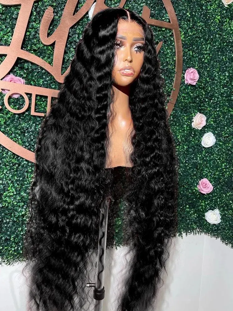 Rosabeauty 13X6 13x4 Deep Wave Lace Front Human Hair Wigs 5X5 Preplucked Glueless Ready To Go Curly Wig 250 Density 40 Inch