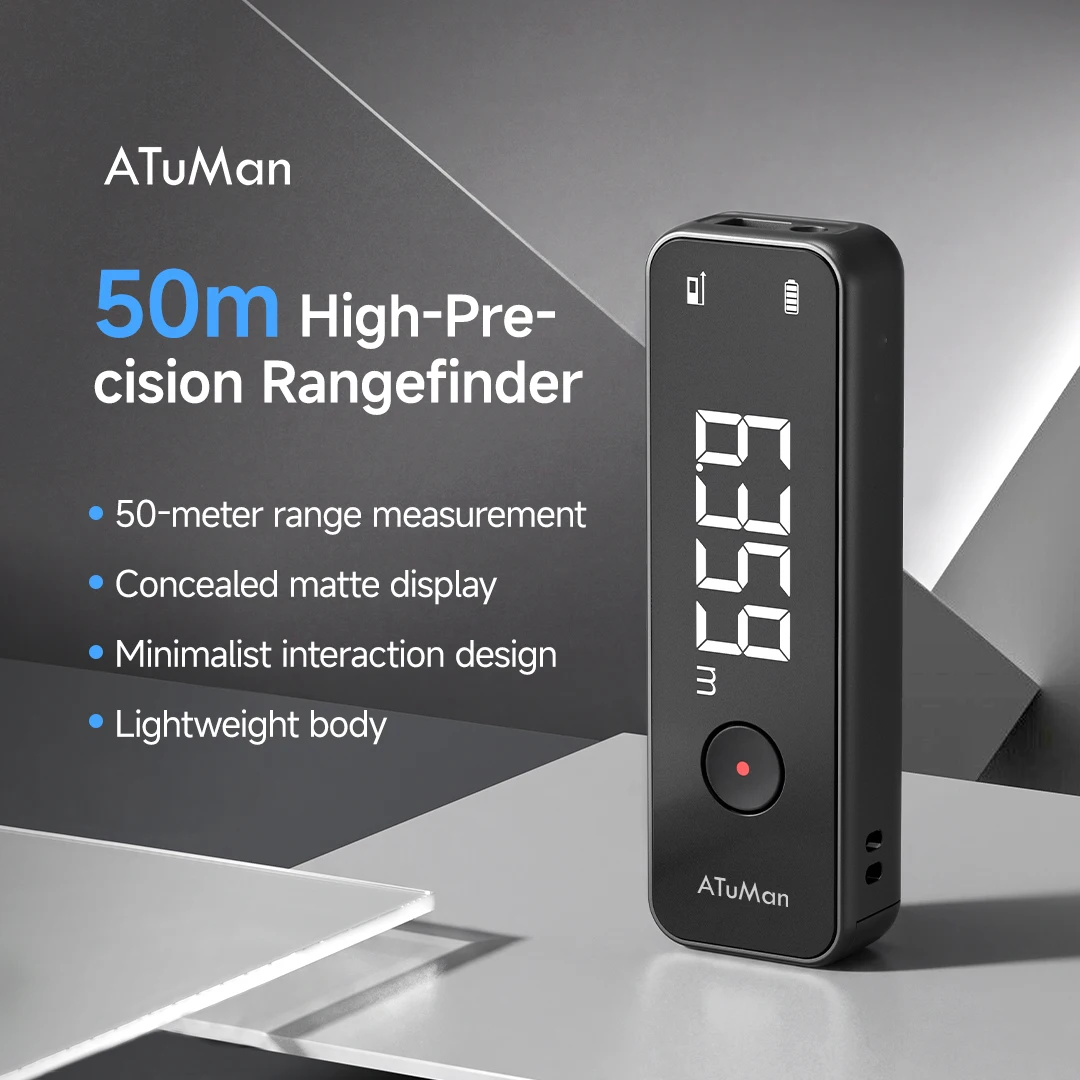 DUKA ATuMan 50m Laser Rangefinder High Precision Infrared Electronic Ruler Portable Room Distance & Angle Measuring Tool