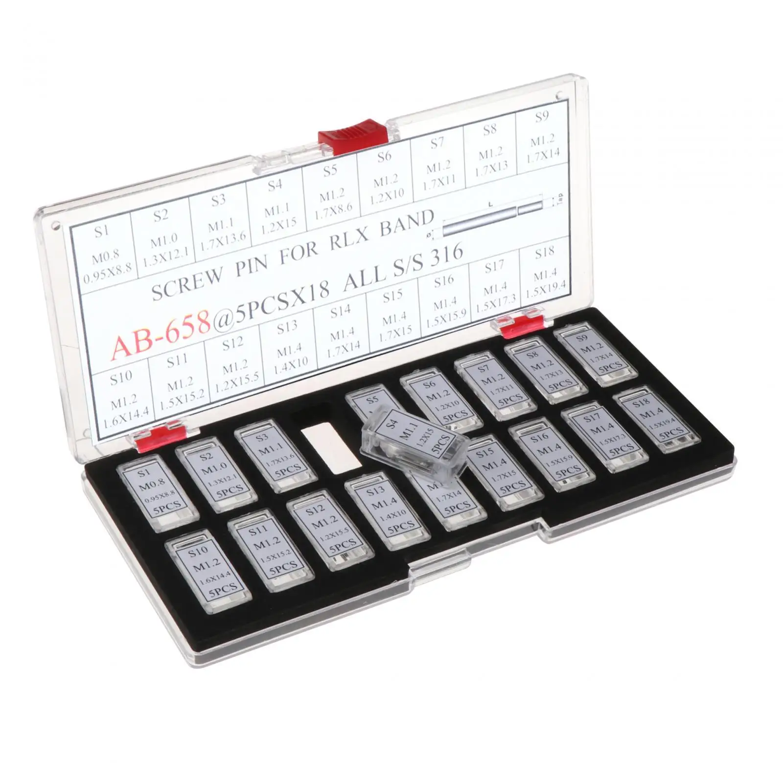 Watch Band Link Pins Stainless Steel Portable Replacement Pin Tools With Storage Case Practical Accessory Set