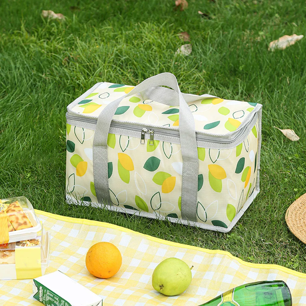 市松模様のピクニックバッグ 大容量 キャンプ収納バッグ 防寒ランチボックス 断熱バッグ 防水 キャンプピクニック用