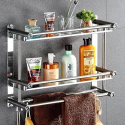 Towel Rack Toilet Rack Stainless Steel Bathroom Towel Rack Toilet Bathroom Shelves Decor Tray Wall Shelf Hanging Rack