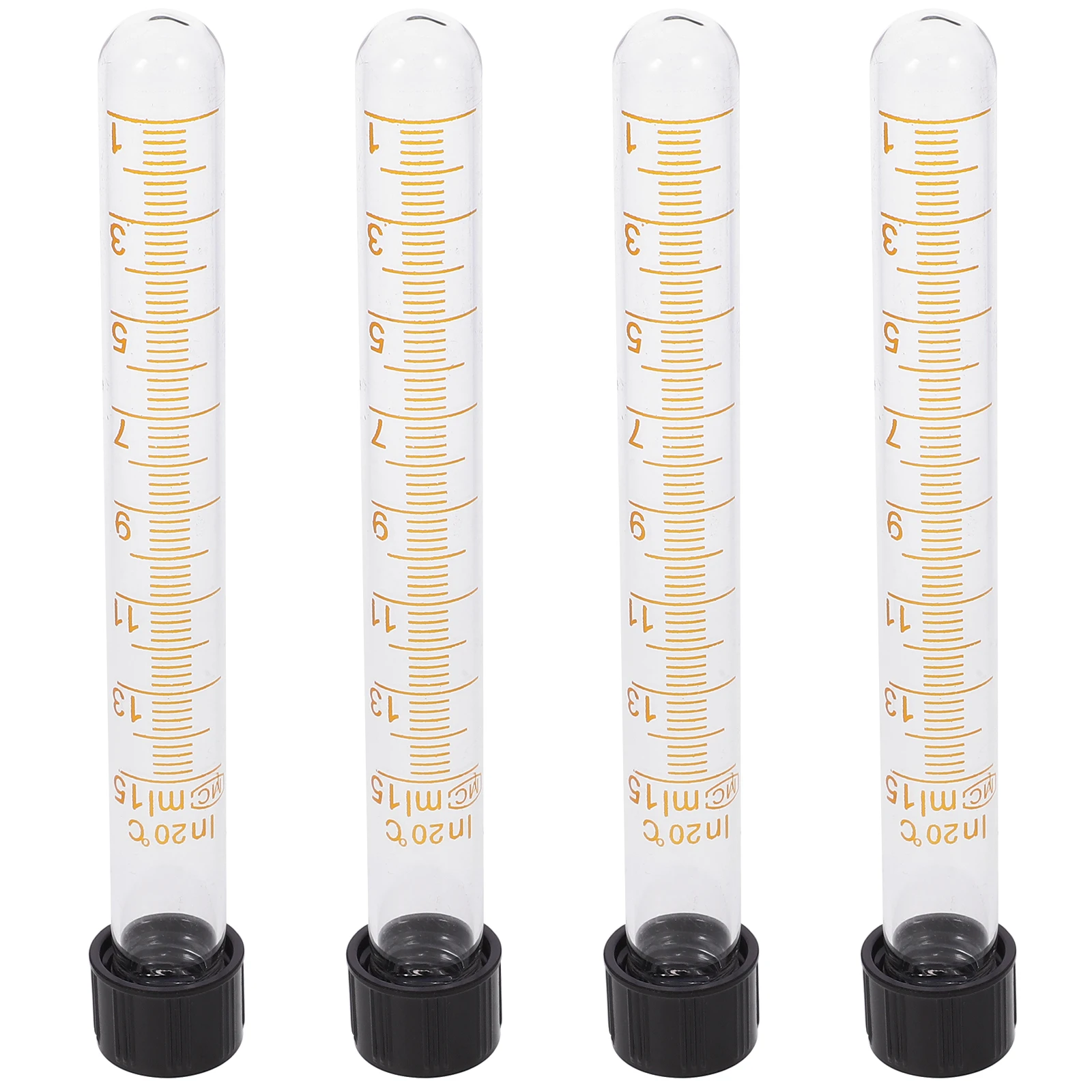 

4 Pcs Screw Test Tube Mini Tubes Laboratory Equipment Clear Glass Large with Lids Storage