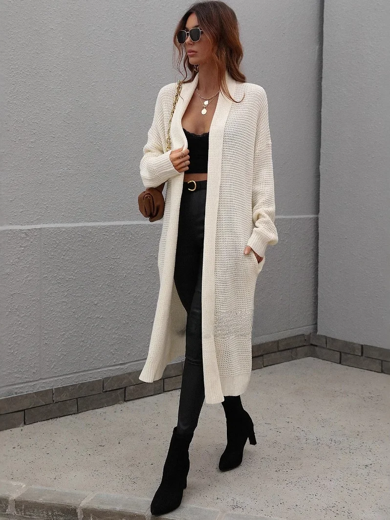 

Women's round Neck Knitted Open Cardigan Loose Fit Color Sweater Cleanfit Style Citywalk Fashion Winter Autumn Seasonal