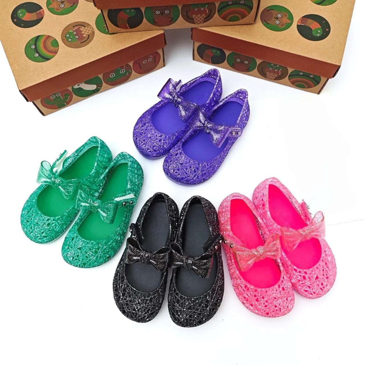

Children Shoes Baby Girls Bird's Nest Hollowed out Soft Soled Sandals Shiny Bow Princess Shoes Jelly Shoes Toddlers Shoes HMI192