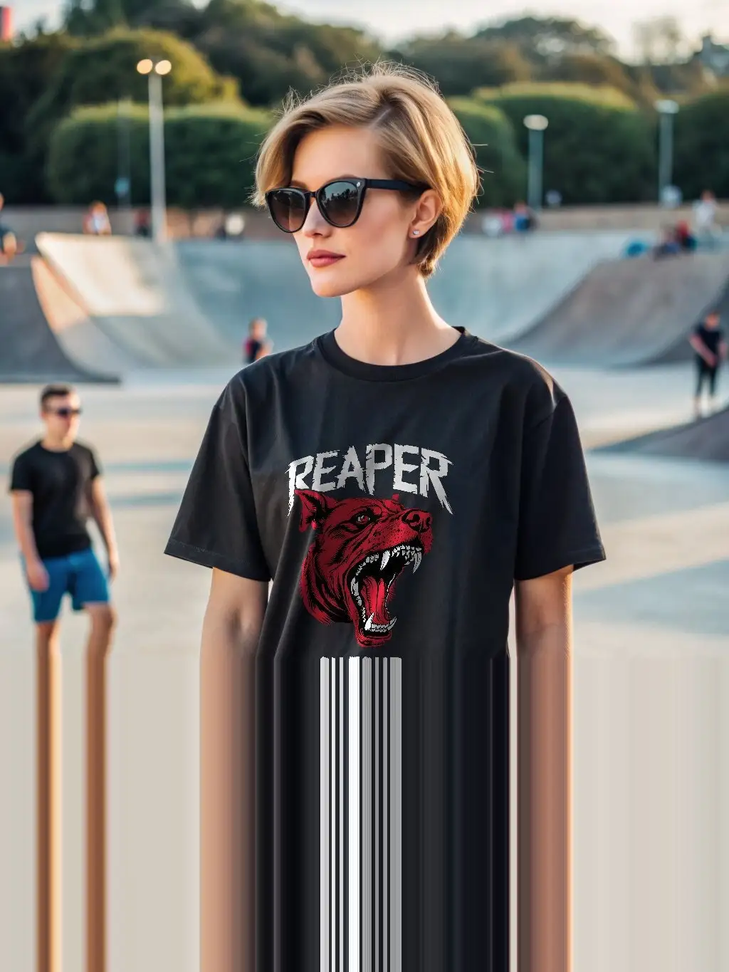 

Красная агрессивная футболка для собак Reaper On Tour