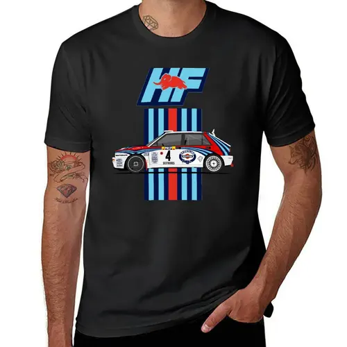 Camiseta de Lancia Delta integrale HF para hombre, tops personalizados, camiseta de manga corta, camiseta de anime, gráfico