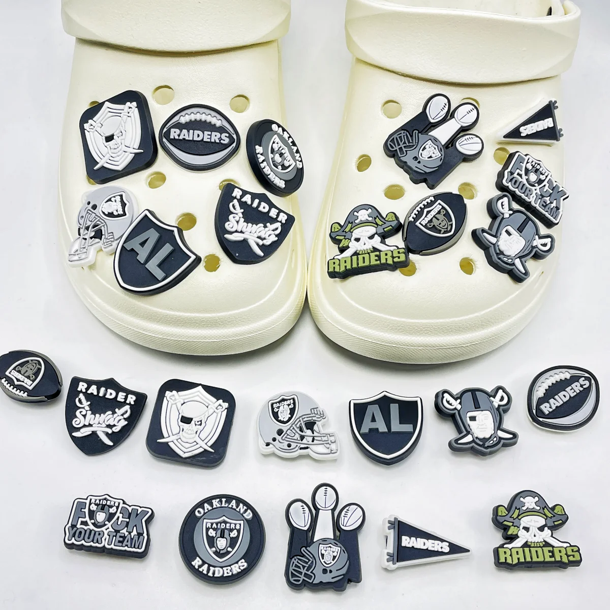 12pcs Football Shoe Charm for Clogs Bubble Slides Sandals PVC Decorations Accessories Masked Man Series for Girls Boys Gifts