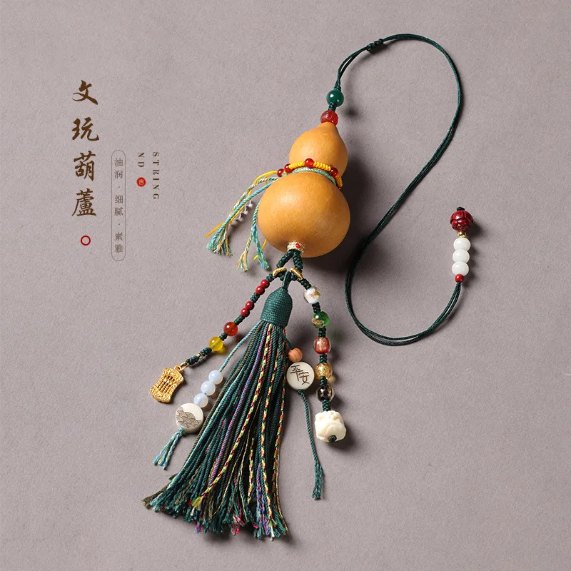 Vintage cultural play gourd car hanging fu lu shuang quan hanging ornament cultural play car interior hanging rearview mirror