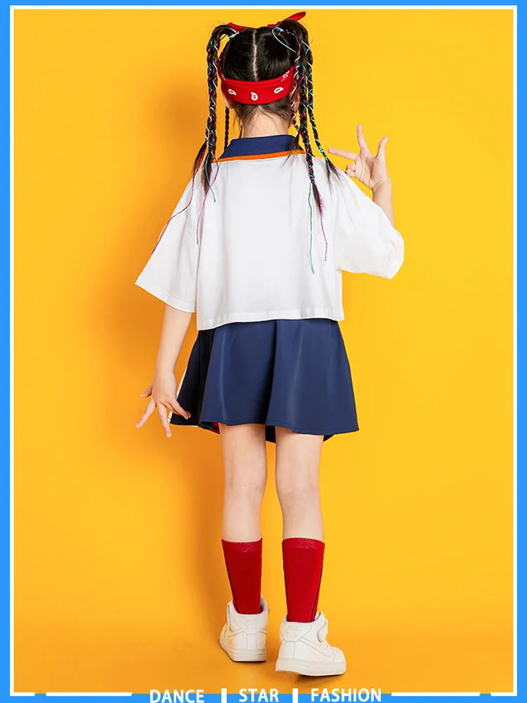 Roupas de meninas hip hop roupas de dança de rua meninos retalhos moletom casual calças de carga conjunto crianças jazz dança palco traje