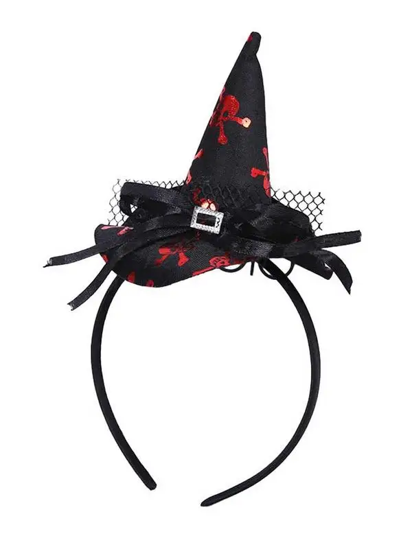 Cerceau à cheveux pour fête de festival d'Halloween, bandeau de sauna tête de mort, chapeau de sorcière en toile d'araignée, accessoires de performance fantôme, accessoires pour cheveux, 1PC